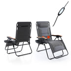 Fauteuil de salon surdimensionné XL rembourré à gravité zéro, accoudoirs larges, inclinable et réglable avec porte-gobelet - N/A