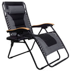 Fauteuil de salon surdimensionné XL rembourré à gravité zéro, accoudoirs larges, inclinable et réglable avec porte-gobelet - N/A