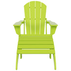 Chaise Adirondack pliable Polytrends Laguna en PEHD pour terrasse extérieure toutes saisons avec pouf (ensemble 2 pièces)