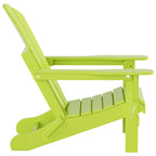 Chaise Adirondack pliable Polytrends Laguna en PEHD pour terrasse extérieure toutes saisons avec pouf (ensemble 2 pièces)