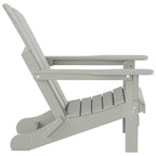 Chaise Adirondack pliable Polytrends Laguna en PEHD pour terrasse extérieure toutes saisons avec pouf (ensemble 2 pièces)