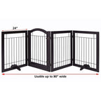 Barrière pour chien SPIRICH extra large de 96 pouces et haute de 30 pouces avec porte de passage, barrière pour animaux de compagnie autoportante en fil de fer, clôture de sécurité pour chiots
