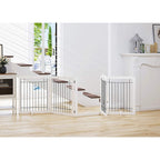 Barrière pour chien SPIRICH extra large de 96 pouces et haute de 30 pouces avec porte de passage, barrière pour animaux de compagnie autoportante en fil de fer, clôture de sécurité pour chiots