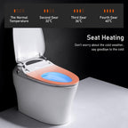 Toilettes intelligentes, bidet monobloc pour salle de bain, toilettes allongées modernes avec eau chaude, double chasse d'eau automatique, fonctionnement par capteur de pied