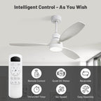 Ventilateur de plafond d'intérieur en bois Sofucor 52 avec télécommande et éclairage intégré en option