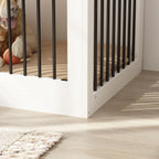 Élégant meuble en bois pour cage à chien avec rangement, 3 tiroirs
