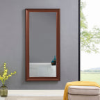Grand miroir sur toute la surface, miroir surdimensionné, cadre en imitation bois lisse, miroir rectangulaire à suspendre au mur