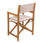 Chaise de réalisateur d'extérieur pliable en bois d'acacia, style Mid-Century, avec dossier matelassé en losanges et coussin (lot de 2) par JONATHAN Y