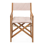 Chaise de réalisateur d'extérieur pliable en bois d'acacia, style Mid-Century, avec dossier matelassé en losanges et coussin (lot de 2) par JONATHAN Y