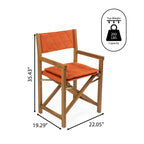 Chaise de réalisateur d'extérieur pliable en bois d'acacia, style Mid-Century, avec dossier matelassé en losanges et coussin (lot de 2) par JONATHAN Y