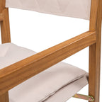 Chaise de réalisateur d'extérieur pliable en bois d'acacia, style Mid-Century, avec dossier matelassé en losanges et coussin (lot de 2) par JONATHAN Y