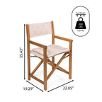 Chaise de réalisateur d'extérieur pliable en bois d'acacia, style Mid-Century, avec dossier matelassé en losanges et coussin (lot de 2) par JONATHAN Y