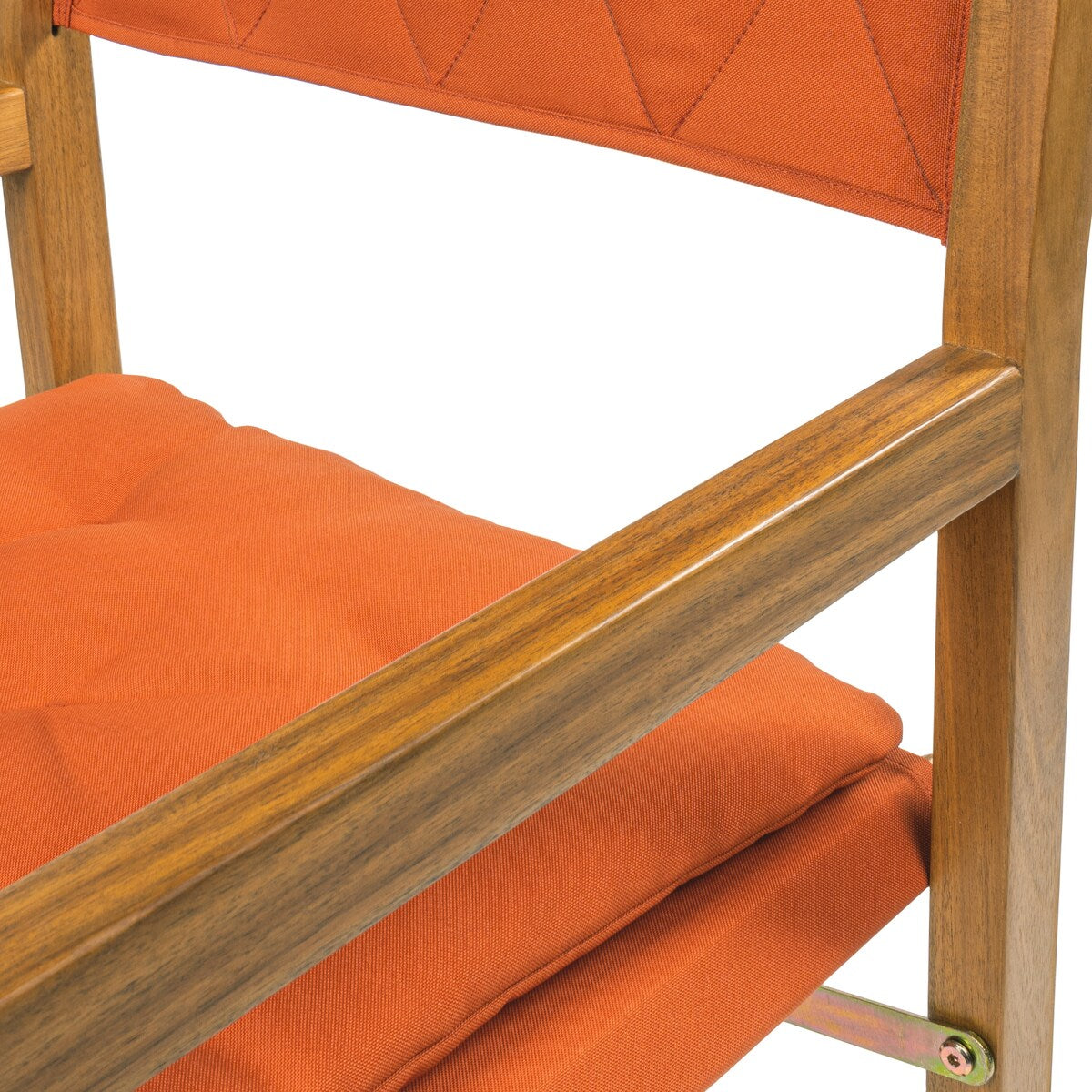 Chaise de réalisateur d'extérieur pliable en bois d'acacia, style Mid-Century, avec dossier matelassé en losanges et coussin (lot de 2) par JONATHAN Y