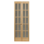 Porte pliante traditionnelle en pin brut AWC de 36 pouces avec verre divisé
