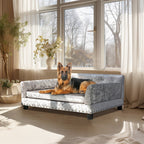 Lit pour animal de compagnie en velours capitonné avec coussin amovible