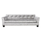 Lit pour animal de compagnie en velours capitonné avec coussin amovible