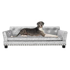 Lit pour animal de compagnie en velours capitonné avec coussin amovible