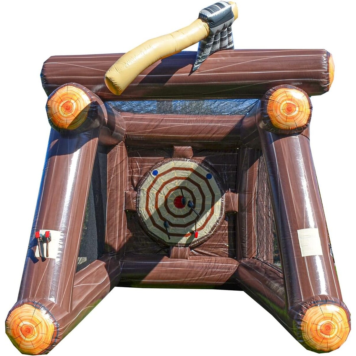 Jeu de lancer de hache gonflable XJUMP avec souffleur d'air et haches en mousse, location de qualité commerciale, léger, jeu d'extérieur