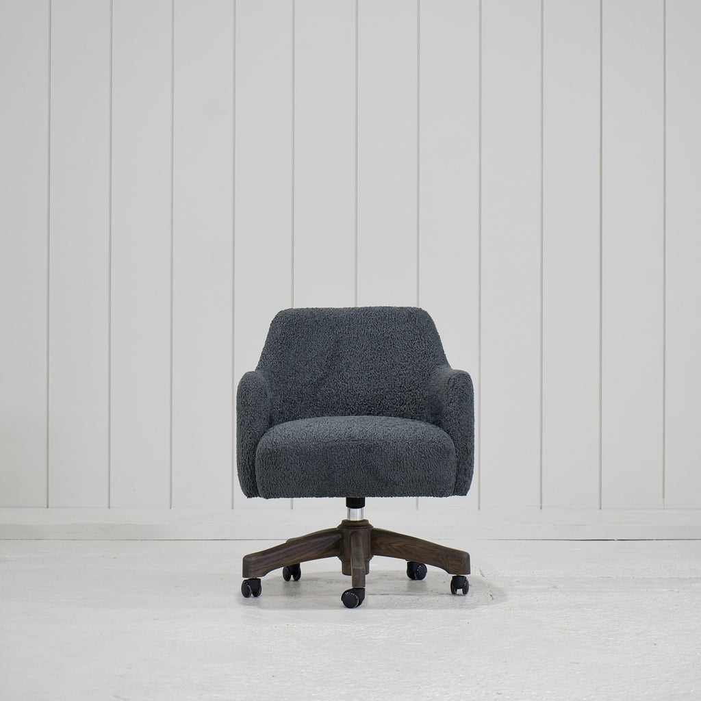 James - Chaise de bureau avec base en chêne