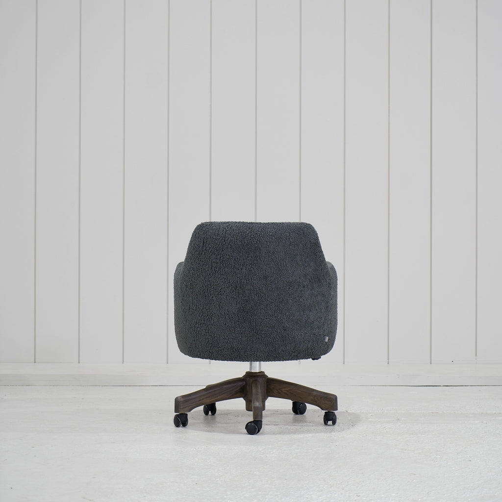 James - Chaise de bureau avec base en chêne