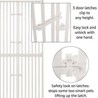 Barrière pour chat extra haute Unipaws de 188 cm de haut avec portes verrouillables